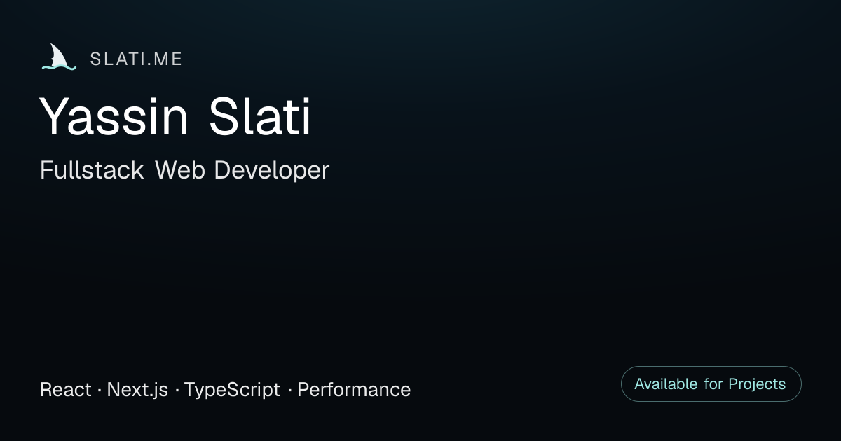Yassin Slati — Software Engineer & SEO Expert | Next.js, React, Angular
